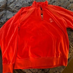 OVO Red 1/4 Zip Mockneck Sweater